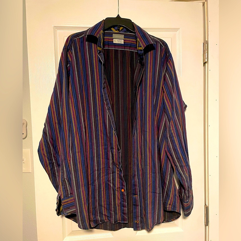 Striped Purple longsleeve button down - Thomas Dean